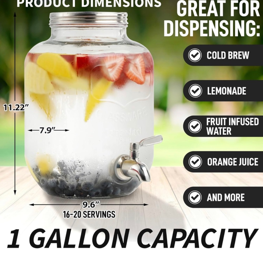 Zulay Kitchen 1 Gallon Cold Brew Coffee Maker & Glass Beverage Dispenser